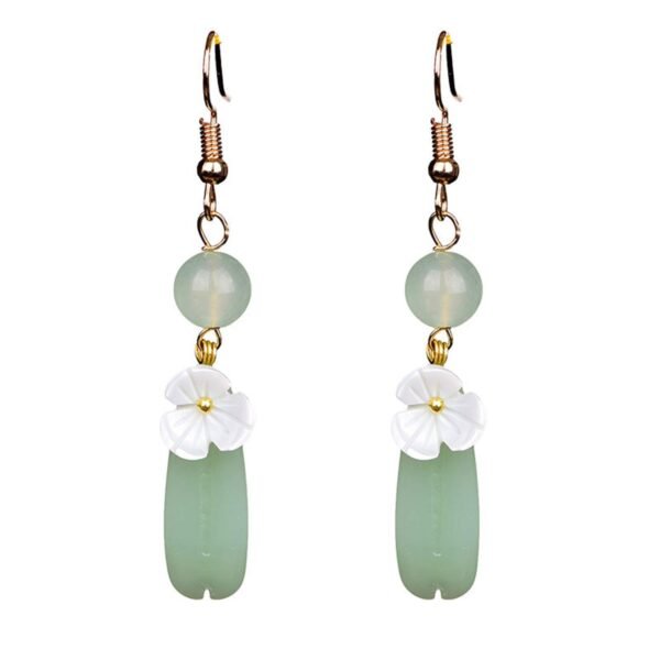 Natural Ladies Jade Earrings and Jade Necklace Set, Suitable for Mother's Day, Easter, Christmas